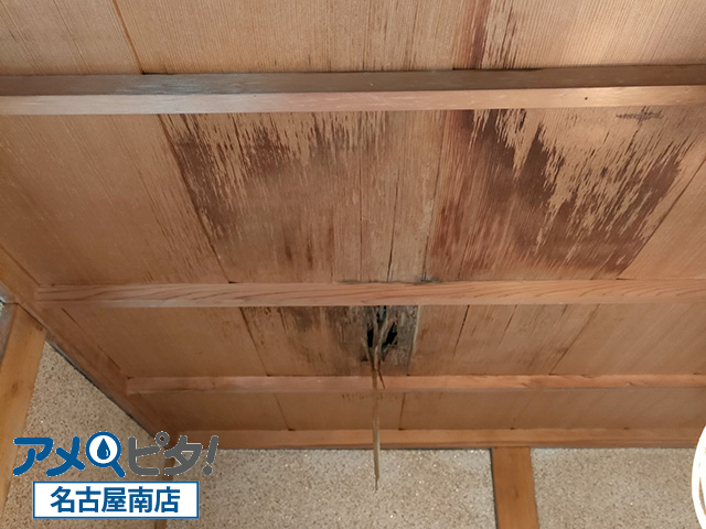 豊明市にて和室の天井から雨漏りが発生！入母屋屋根の隅棟際での雨漏り対策ガイド