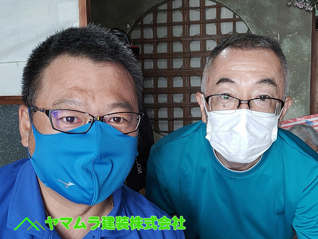 03．東海市　雨漏り修繕　お客様との記念撮影