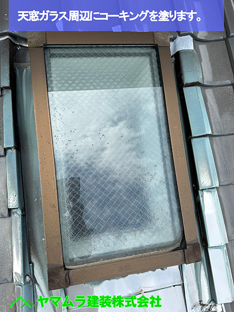 02．名古屋市港区　天窓シーリング　天窓（トップライト）の目視点検。