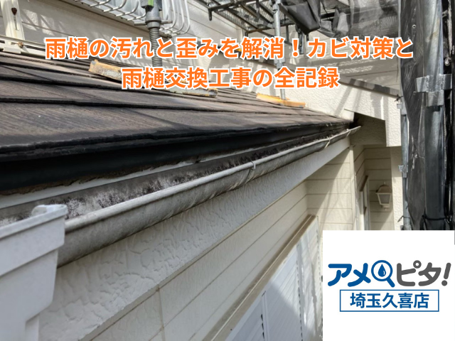 加須市｜雨樋の汚れと歪みを解消！カビ対策と雨樋交換工事の全記録