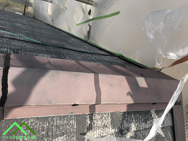 棟板金の取り付け