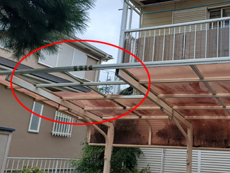 横浜市金沢区富岡西で台風被害を受けた棟板金とカーポート屋根を火災保険で補修