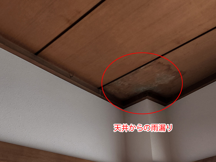 天井の雨染み写真