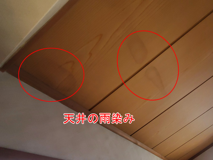 天井からの雨漏り