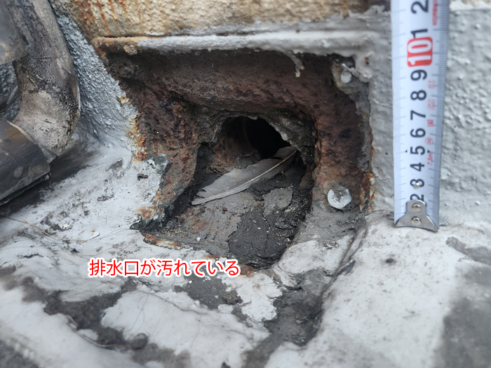 排水口の腐食・詰まり写真