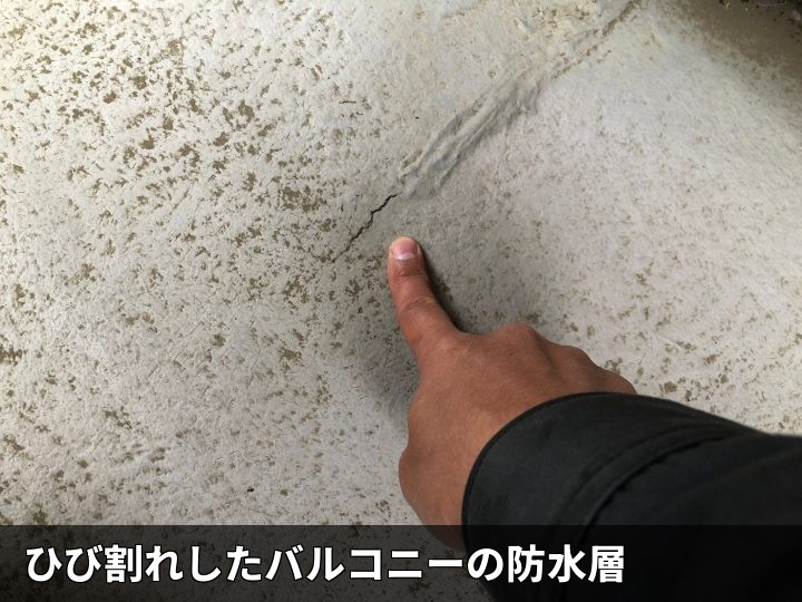 いすみ市大原で雨漏り調査、バルコニー防水層の亀裂と小屋裏への浸水跡を確認