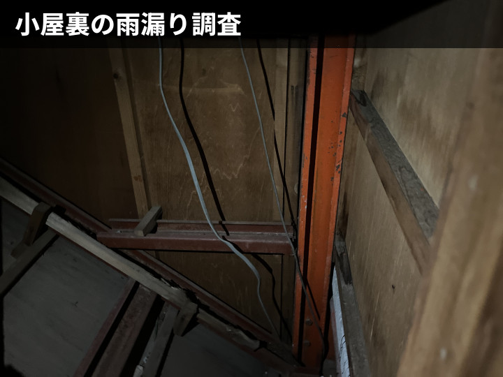 小屋裏の雨漏り調査