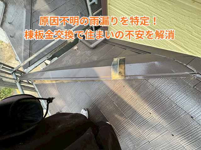 久喜市｜原因不明の雨漏りを特定！棟板金交換で住まいの不安を解消