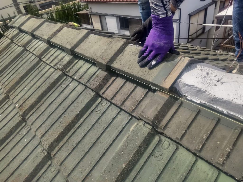 棟瓦の納まり確認