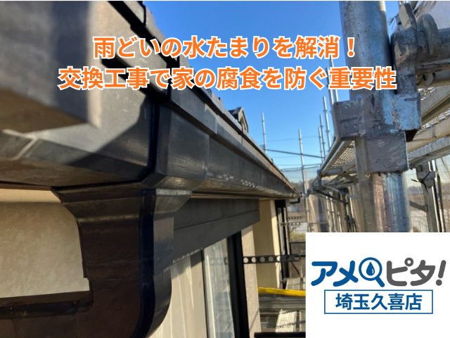 栗橋｜雨どいの水たまりを解消！交換工事で家の腐食を防ぐ重要性