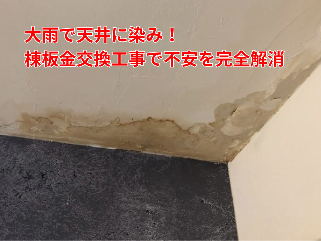 羽生市｜大雨で雨漏り発生！棟板金交換工事で屋根の弱点を解消