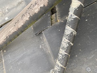 セメント平瓦の損傷箇所