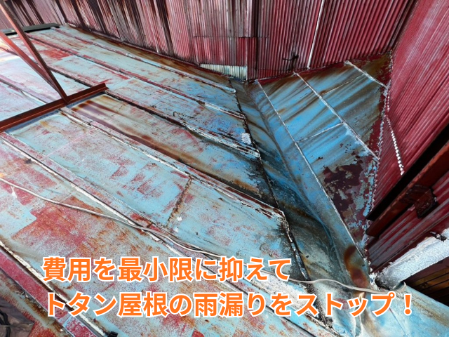 久喜市｜トタン屋根の雨漏りを費用を抑えて解決！劣化箇所に部分工事