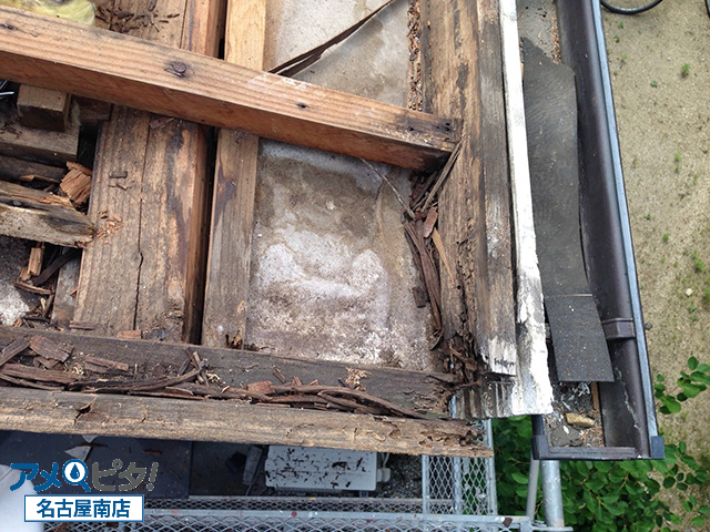 名古屋市緑区にて雨水による屋根の野地板まで腐食した屋根の修理方法と必要な材料・道具