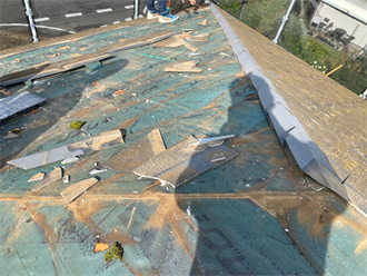 スレート屋根材の撤去