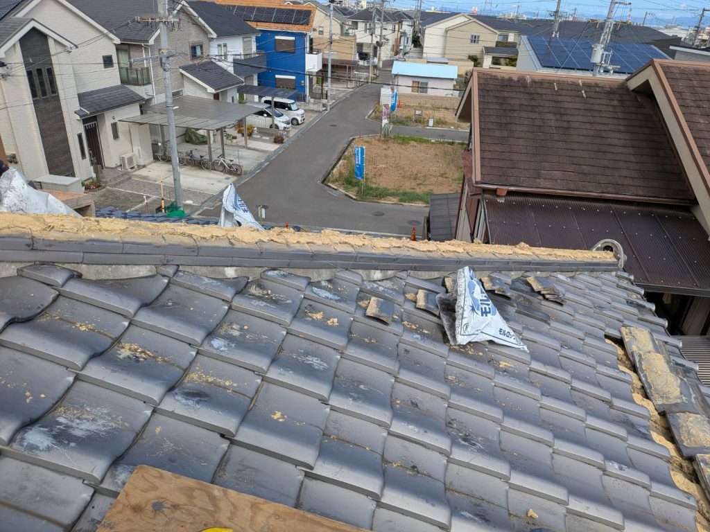 切りなおした下地瓦