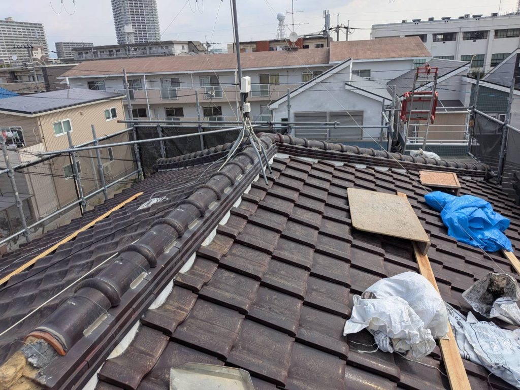 積替え後の隅棟