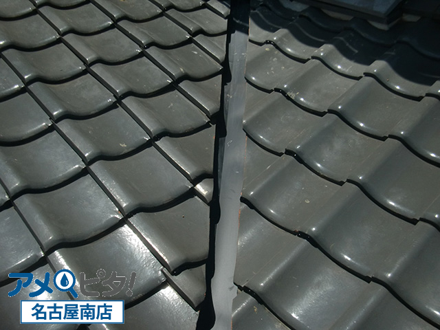 名古屋市中区にて和瓦屋根の湿式工法で劣化した谷樋板金の対処法解説