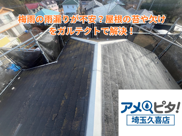 幸手市｜梅雨の雨漏りが不安？屋根の苔や欠けをガルテクトで解決！