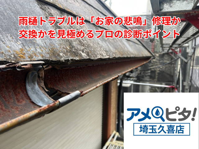 栗橋｜雨樋トラブルは「お家の悲鳴」？修理か交換かを見極めるプロの診断ポイント