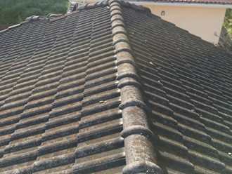 屋根全体を見ても経年劣化が屋根材に見られる