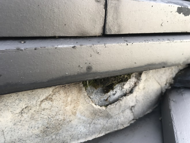 吹田市佐井寺にて漆喰の劣化を瓦屋根の調査で発見！屋根の雨漏りリスクが高まります
