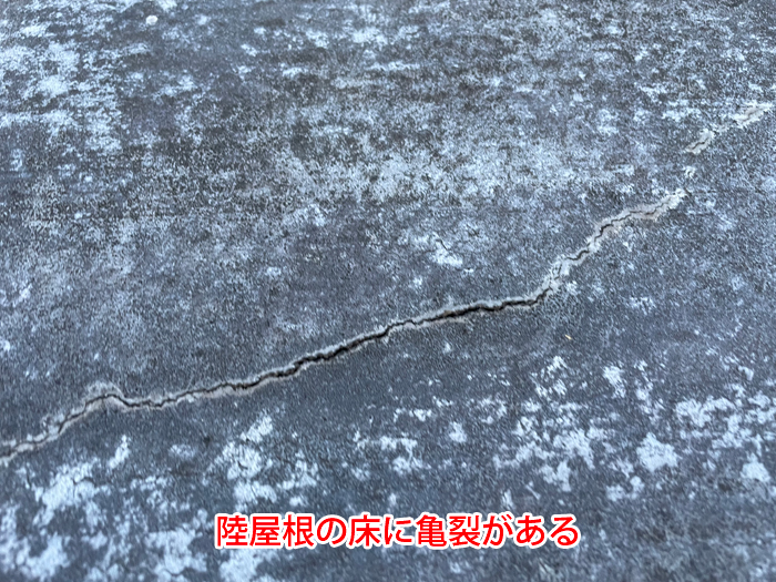 陸屋根の亀裂写真
