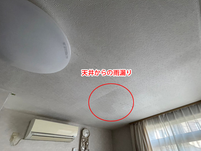 天井の雨染み写真