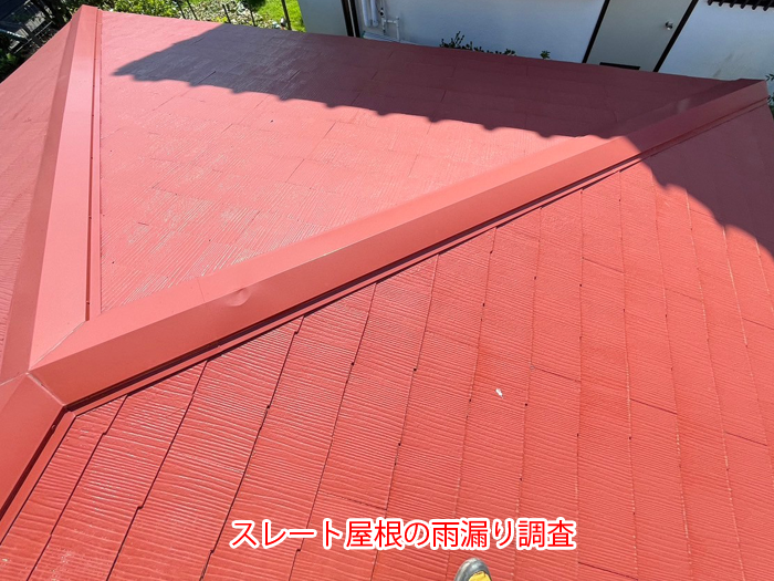 赤いスレート屋根全景