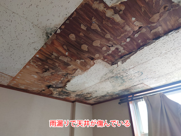 雨漏りで傷んだ天井