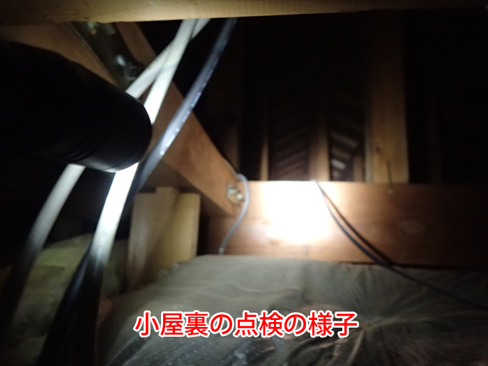小屋裏の点検の様子