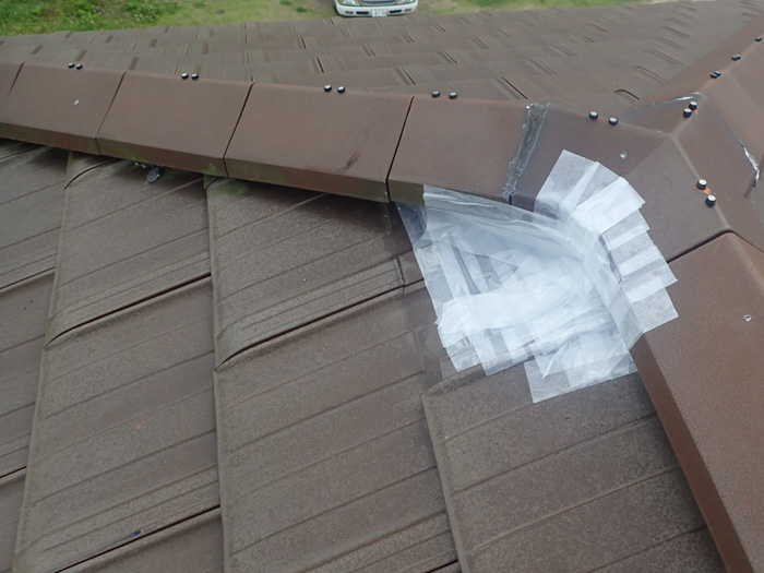 雨漏り箇所の仮補修