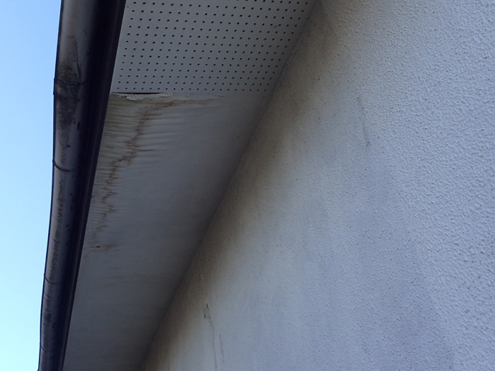 軒天に雨染みが表れたケース