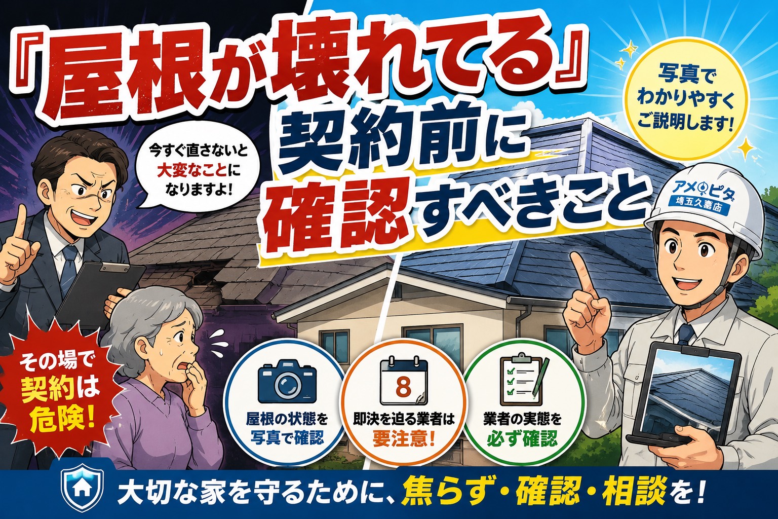 久喜市｜「屋根が壊れている」と来た業者、契約前に確認すべき3つのこと