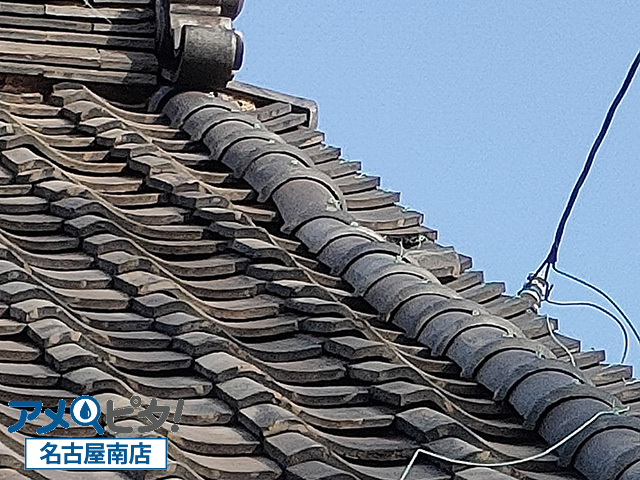 名古屋市南区　屋根瓦の葺き直し　作業開始前