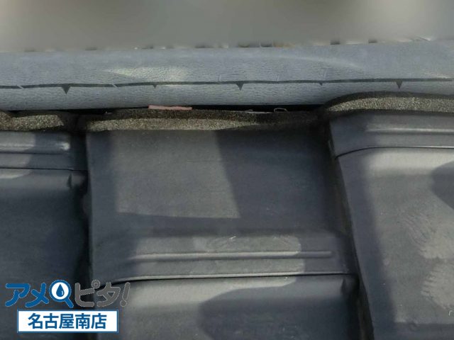 ケラバ袖部に水密材を取付け