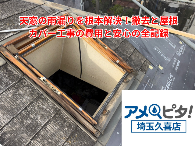 幸手市｜天窓の雨漏りを根本解決！撤去と屋根カバー工事の費用と安心の全記録