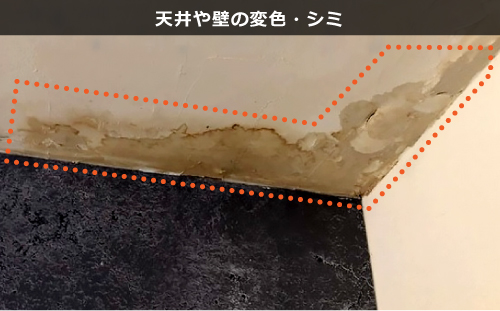天井や壁の変色・シミ