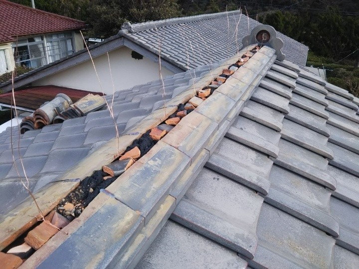 棟瓦取り直し工事の作業工程