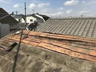 セメント瓦の撤去作業が完了