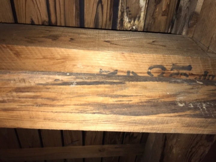 天井材の中央部分に広がっている雨染み