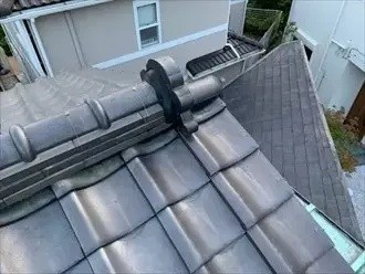 棟瓦取り直し工事後の屋根