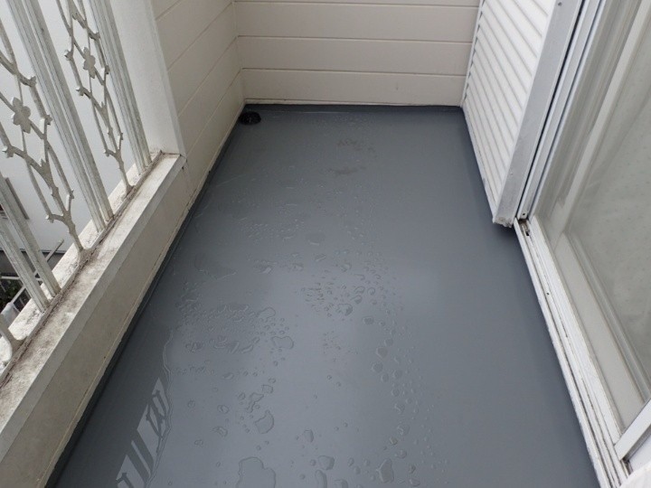 ベランダの防水工事の完工