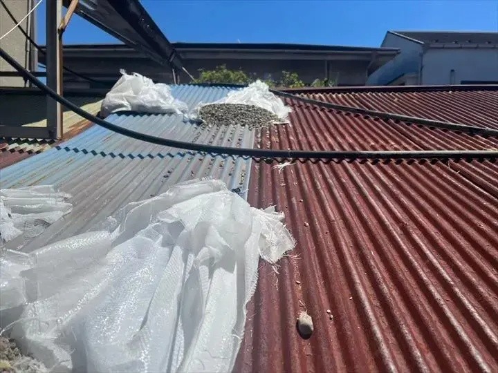 劣化したポリカ屋根