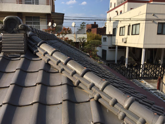 屋根の棟瓦交換工事　完工